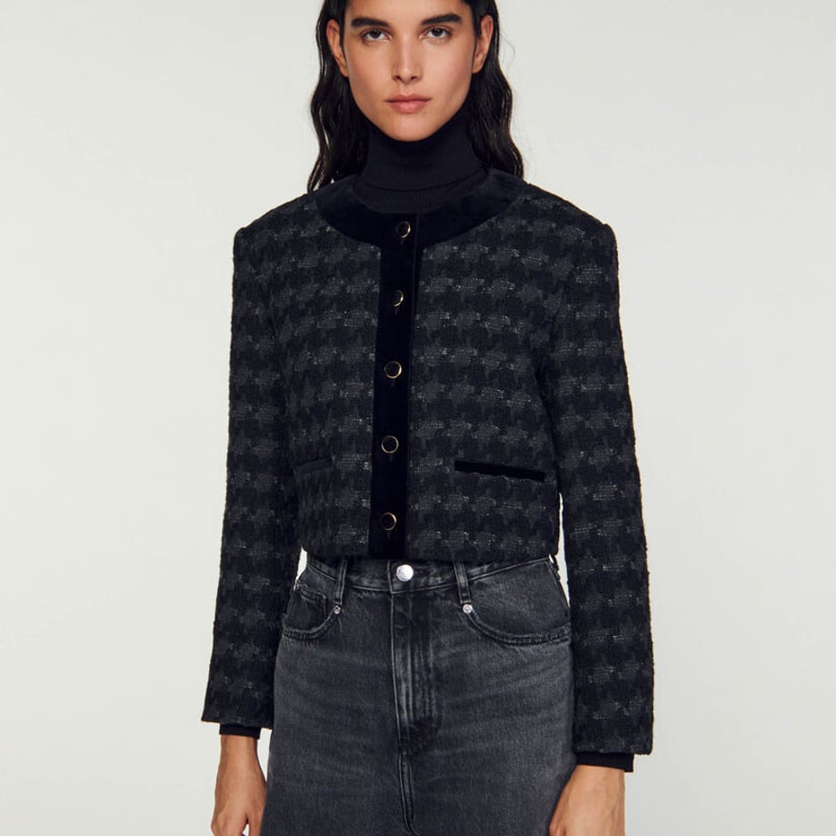 SANDRO Th Short tweed jacket WPbg