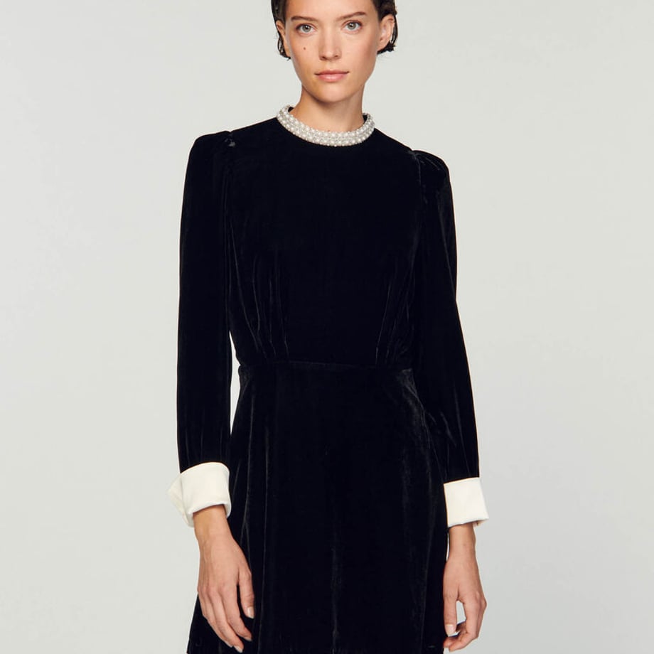 SANDRO サンドロ Short velvet dress ワンピース