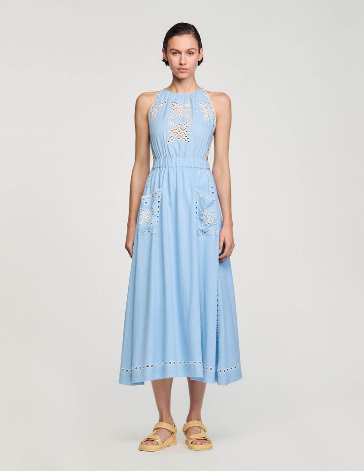 SANDRO サンドロ Broderie Anglaise Maxi Dress ワンピース ドレス