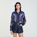 SANDRO サンドロ Patterned silk shirt シャツ ワイシャツ