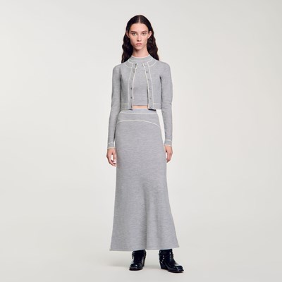 SANDRO ɥ Long wool skirt 