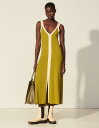 sandro サンドロ Two-tone knit dress with straps ワンピース