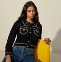 sandro サンドロ Topstitched denim-style milano cardigan カーディガン