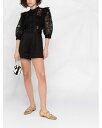 Self-Portrait Zt|[g[g Black Lace Trimmed Playsuit Jo[I[