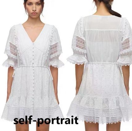 Self-Portrait セルフポートレート White Floral Broderie Anglaise ワンピース