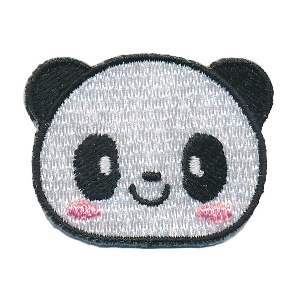 パンダ お顔 ワッペン　/ ぱんだ / 刺繍ワッペン / アップリケ / アイロン接着
