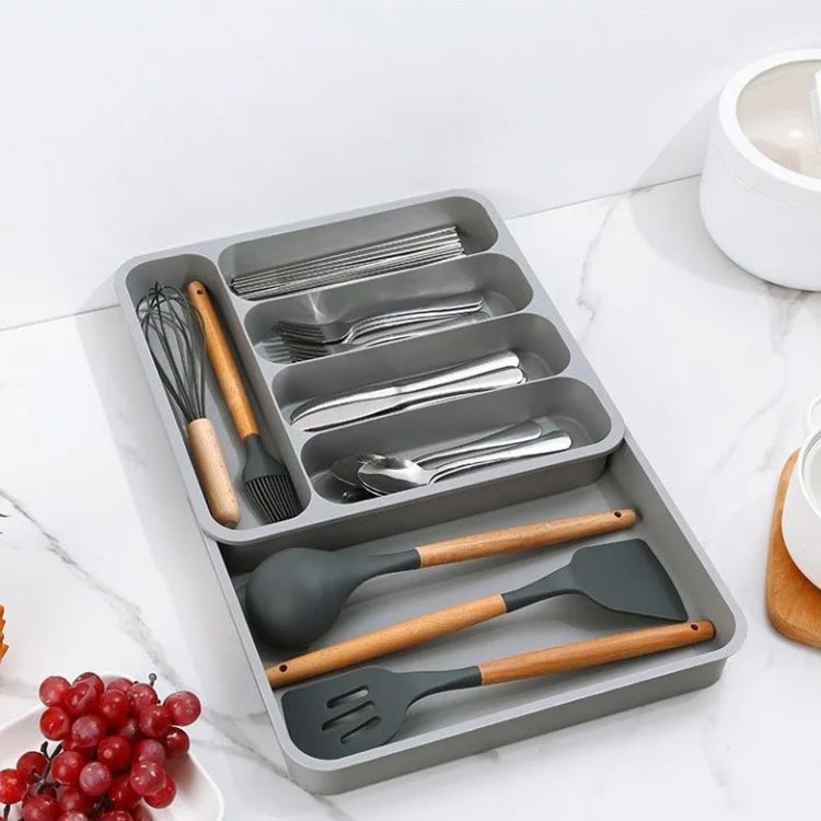 引き出し用 食器収納 引き出しカトラリートレー カトラリー収納ケース キッチン収納 引き出し用 調整可能 フォーク カトラリー収納トレー