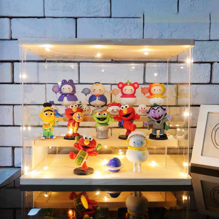 透明 アクリルケース 防塵 展示用 ステージ付き 透明 人形ケース コレクションケー...