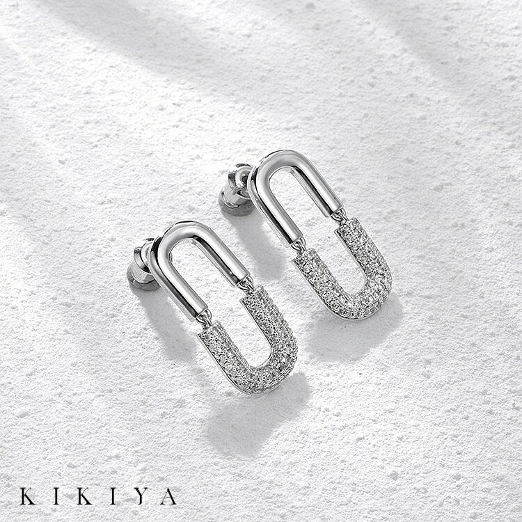 ピアス 3色 揺れる U レディース ピアス ニッケルフリー アクセサリー 金属アレルギー 対応 ピアス ゴールド シルバー ピンクゴールド k18 仕上 プレ...