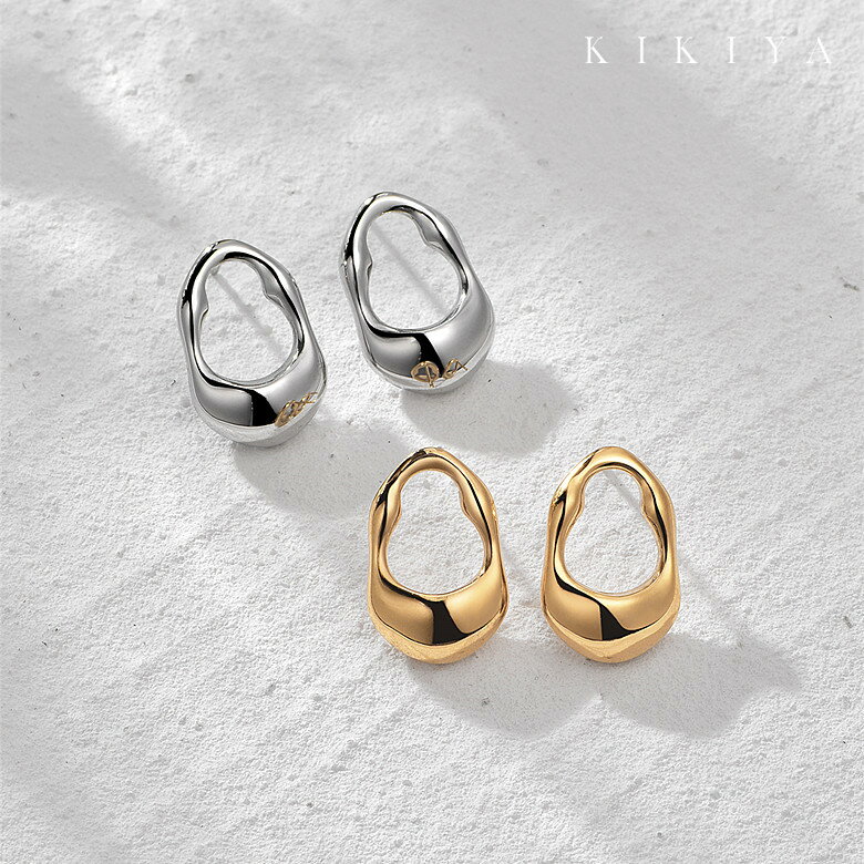 ピアス 小ぶり ひょうたん型ピアス ハワイアン サージカルステンレス 316L ステンレス ピアス シルバー ゴールド ニッケルフリー アクセサリー 金属アレル...