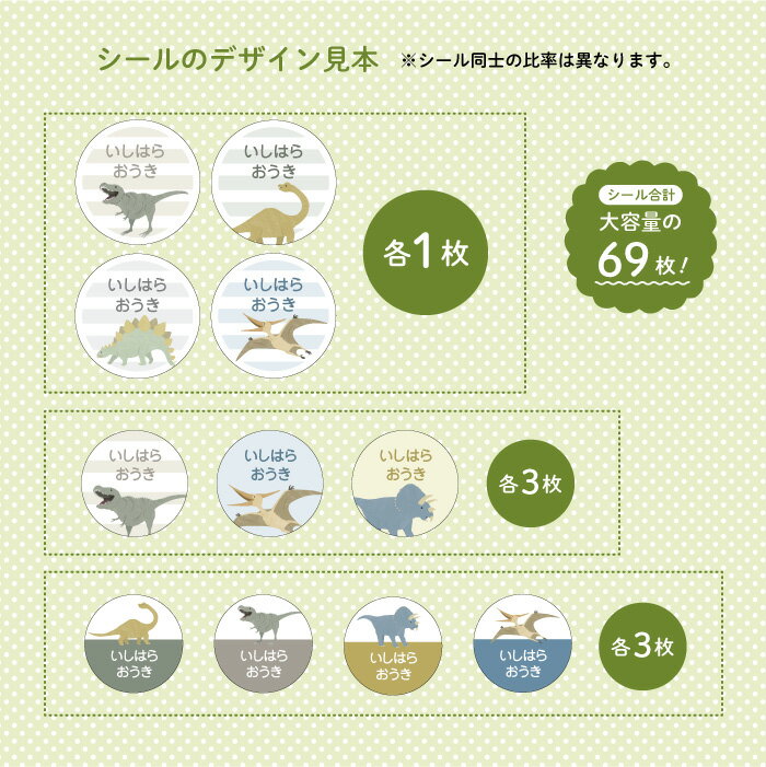 Stylish! アイロン接着お名前シール ダイナソー（ 恐竜 シンプル お名前 KIDS キッズ 子供 名入れ 入園入学 保育園 幼稚園 体操服 洋服 肌着 下着 カラー帽 布 アイロン接着 目印 マイマーク ワッペン ギフト プレゼント 男の子 女の子 ）