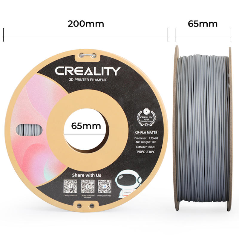 3Dプリンター フィラメント マットグレー 灰色 Creality社 正規品 Enderシリーズ純正 PLA樹脂 直径1.75mm 3Dプリンター用 家庭用 業務用 PLAフィラメント Creality CR-PLA Matte 高強度 環境保護 高品質 高密度 材料