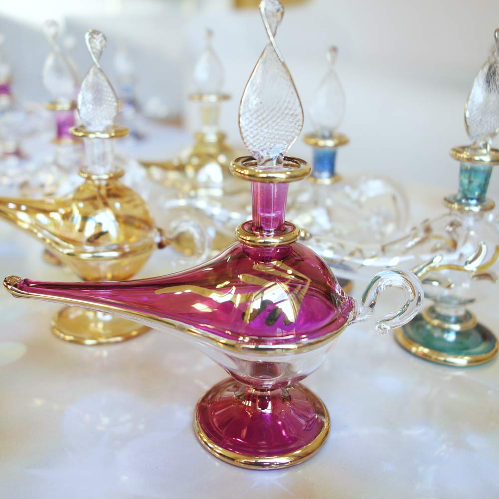 香水瓶 エジプトガラス クリスマス ギフト プレゼントおすすめ 約11cm×11cm アラジン エジプト土産 エジプシャン パフュームボトル トルコ 雑貨 トル...