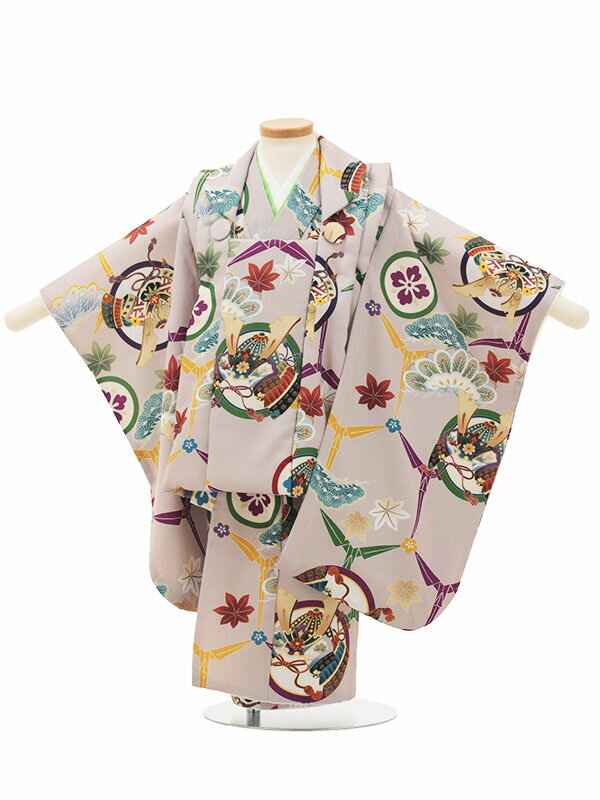 七五三 レンタル 3歳 男の子 被布 A32P/薄紫 兜×薄紫 兜 折鶴 松 レンタル 七五三 子供和装 被布コート 貸衣装☆新品足袋プレゼント☆fy16REN...