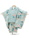 七五三(3歳女児被布)3118 水色 洋花×水色 洋花 レンタル 3歳 女児 被布 七五三 753 着物 三 女の子 着物 お祝い着 3才 きものレンタル おんなのこ 新品足袋プレゼント 被布コート fy16REN07【レンタル】(4)