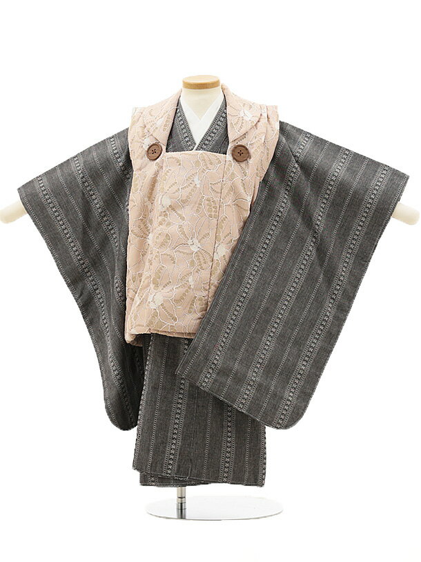 七五三(3歳女児被布)3120 ドルチェレース×グレー レンタル 3歳 女児 被布 七五三 753 着物 三 女の子 着物 お祝い着 3才 きものレンタル おん...