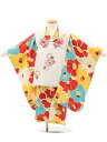 七五三(3歳 女の子 被布) 3144 白 梅×ベージュ 椿 レンタル 3歳 女児 被布 七五三 753 着物 3歳 女の子 七五三 着物 お祝い着 3才 きものレンタル おんなのこ 七五三 女の子 レンタル 新品足袋プレゼント 被布コート fy16REN07【レンタル】