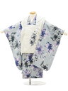 七五三(3歳女児被布) 3171 ホワイト 花×薄水色地 花 レンタル 3歳 女児 被布 七五三 753 着物 三 女の子 着物 お祝い着 3才 きものレンタル おんなのこ 新品足袋プレゼント 被布コート fy16REN07【レンタル】