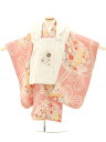 七五三 着物 3歳 女の子 被布 セット 3歳の着物レンタル A32M 白 刺繍菊梅×ローズピンク 花レンタル 3歳 女児 被布 七五三 753 着物 女の子 ...