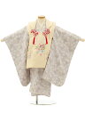 七五着物 3歳 女の子 被布 セット 3歳の着物レンタル(女の子)A32U薄黄色鹿の子柄×グレー小花レンタル 3歳 女児 被布 七五三 753 着物 三 女の子...