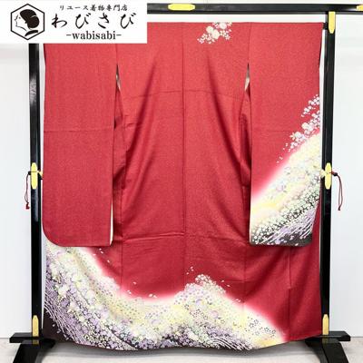 楽天リユース着物わびさび　楽天市場店【お得なクーポン配布中】 振袖 美しい辻が花絞り 金通し ガード加工 トールサイズ K-1397 着物 きもの kimono 和服 和装 中古 リサイクル着物 【送料無料】