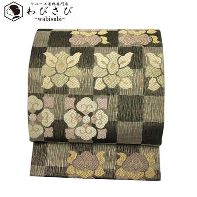 【お得なクーポン配布中】 袋帯 京の名工 すくい織 市松柄に花模様 金糸 O-3581 着物 きもの kimono 和服 和装 中古 リサイクル着物 【送料無料】 【お得なクーポン配布中】 袋帯 京の名工 すくい織 市松柄に花模様 金糸 O-3581 着物 きもの kimono 和服 和装 中古 リサイクル着物 【送料無料】