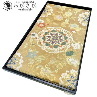 銀通し 刺繍 金彩 2点セット 振袖 袋帯 花柄 トールサイズ 正絹