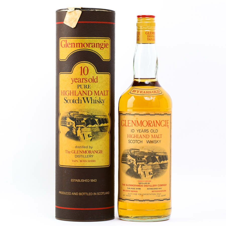 GLENMORANGIE グレンモーレンジ 10年 ピュア 旧 ラベル ウイスキー 43度 1 U.S.QUART PURE 表記 946.35ml 箱付 #2005