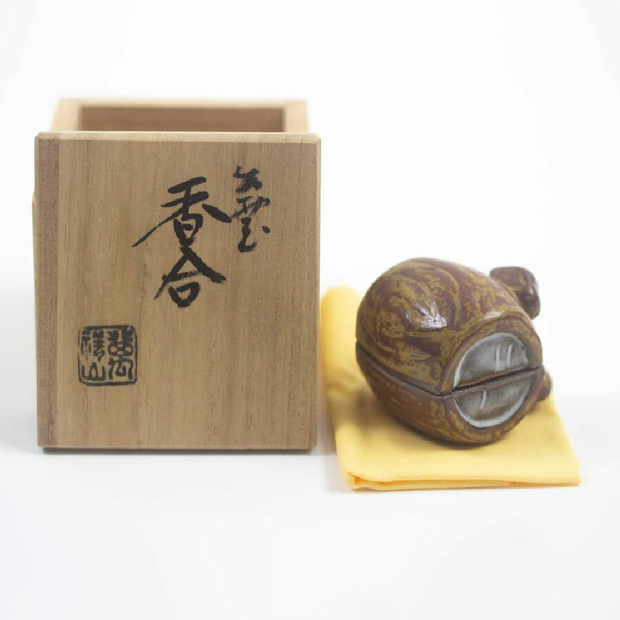 出雲焼 萬祥山窯 日野勁甫造 香合 共箱 中古 #19312T