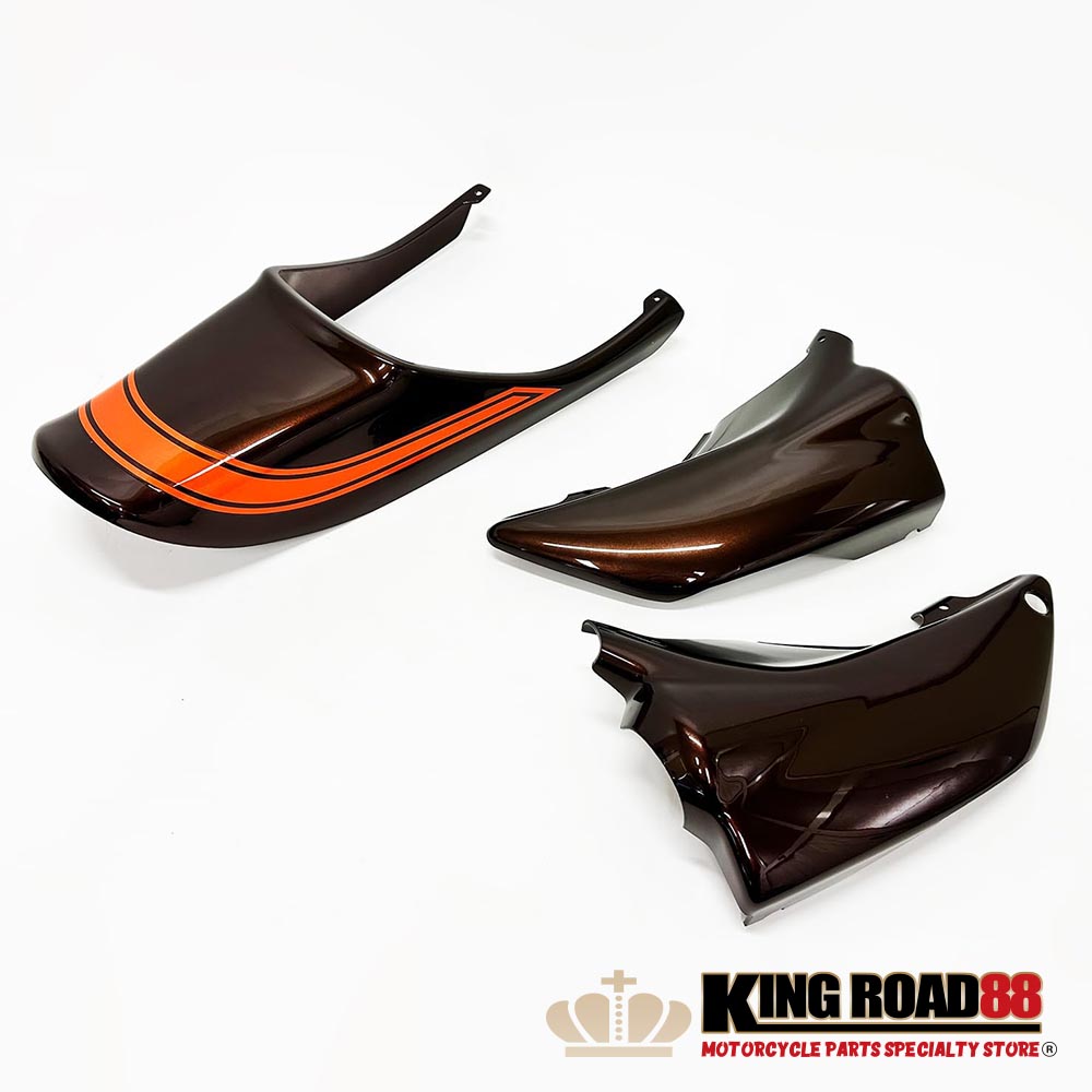 カワサキ ゼファー400 KingRoad88 Z2 仕様 火の玉 橙 茶 サイドカバー テールカウル 2点セット 【初回購入 おまけフェンダー付】