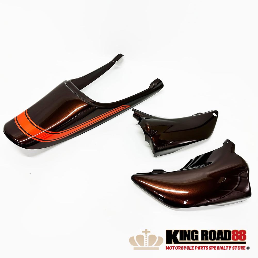 カワサキ ゼファーχ KingRoad88 Z2 仕様 火の玉 橙 茶 サイドカバー テールカウル 2点セット【初回購入■おまけフェンダー付】
