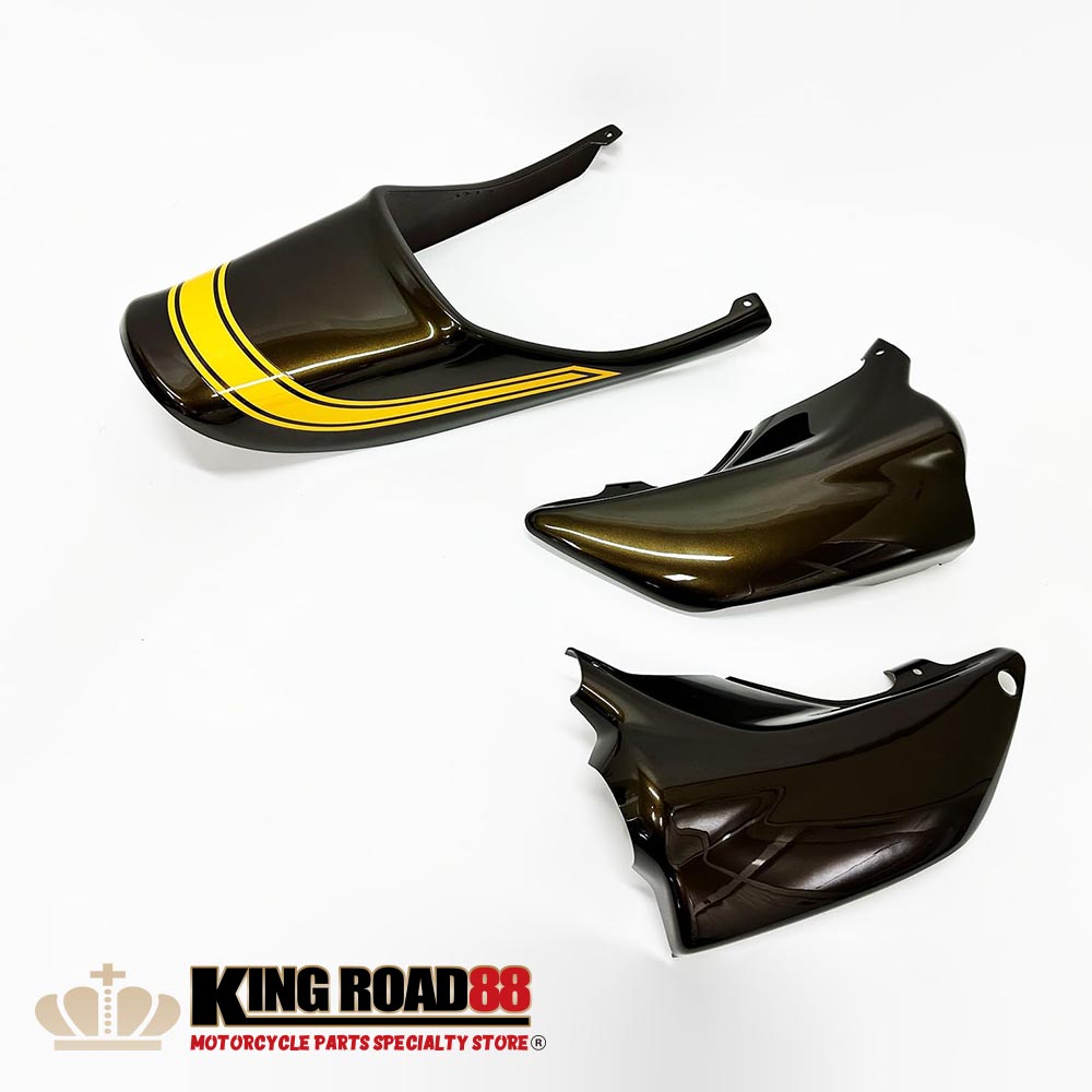 カワサキ ゼファー400 KingRoad88 Z2 仕様 イエローボール 黄 緑 サイドカバー テールカウル 2点セット【初回購入 おまけフェンダー付】