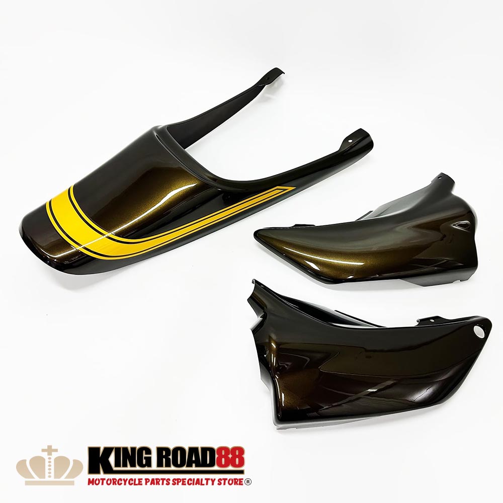 カワサキ ゼファーχ KingRoad88 Z2 仕様 イエローボール 黄 緑 サイドカバー テールカウル 2点セット【初回購入 おまけフェンダー付】