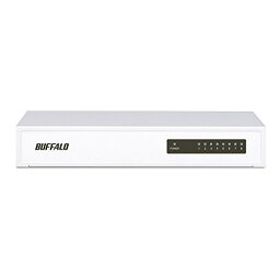 BUFFALO 10/100Mbps対応 金属筺体 電源内蔵 8ポート ホワイト スイッチングハブ LSW4-TX-8NS/WH