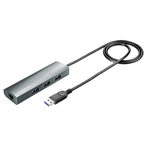 IODATA アルミ筐体 USBハブ ギガビットLANアダプター Windows/mac/Chrome OS対応 LAN 1 USB 3.2 Gen 1 x3 約80cm 1Gbps 日本メーカー US3-HB3ETG2