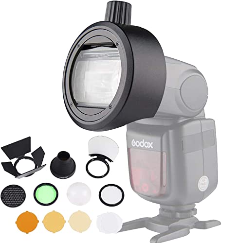 Godox正規代理店 Godox ラウンドフラッシュヘッドアクセサリーキットAK-R1 フラッシュスピードライトアダプター S-R1付き H200R、V860II、V850II、TT685、TT600シリーズフラッシュ適用