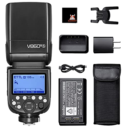 GODOX V860III-S TTLカメラフラッシュマスタースレーブスピードライト1 / 8000s HSS GN60 2600mAh充電式バッテリースピードライトSonyA7 A7R A7S A7RII A58 A99と互換性があり、モデリングライ