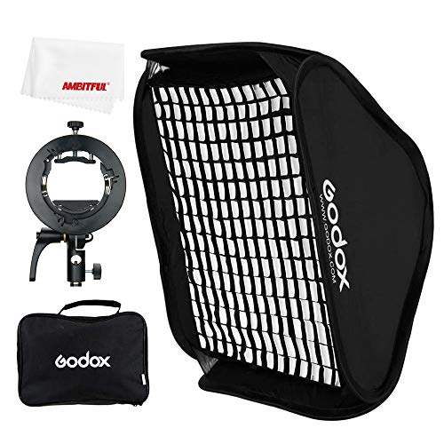 Godox S2フラッシュストロボブラケット折りたたみグリッドソフトボックス、Godox V1 TT685 V860II TT350 AD200フラッシュ用Bowensマウント付きソフトボックスハニカムグリッド (SGGV6060) 並行輸入品