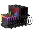 Unitek 2021秋 USB充電ステーション 10ポート 卓上充電スタンド PSE認証済 10台同時充電 1.5A/2.4A 複数台対応 Android/iPhone/iPad/kindle/タブレット/PSP 仕切り板 間隔調整可能 収納便利 卓