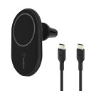 Belkin MagSafe対応 ワイヤレス車載充電器 7.5W エアコン吹き出し口用 USB-C to Cケーブル(1.2m)付属 (シガーチャージャー別売り) iPhone 14/13/12シリーズ対応 ブラック WIC004btBK-NC