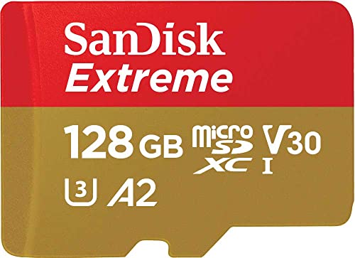 TfBXN Ki microSD 128GB UHS-I U3 V30 ő90MB/s Full HD 4K SanDisk Extreme SDSQXAA-128G-GH3MA VpbP[W