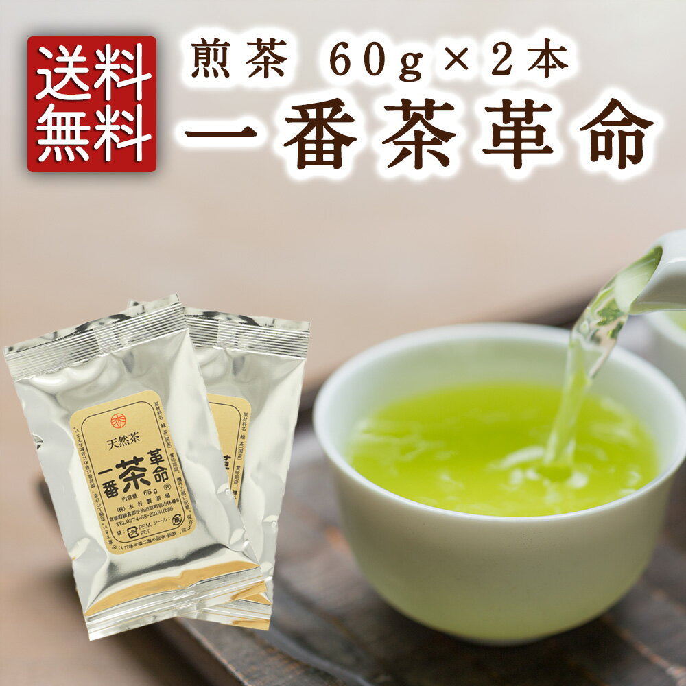 煎茶 一番茶革命 60g×2本入 メール便送料無料 宇治茶の木谷製茶場