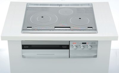 IHクッキングヒーター 三菱電機製（永大産業）JS-CS-T321HNSR 3口IH（鉄・ステンレス対応） シルバー 間口60cm