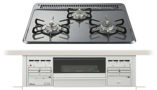 ガスコンロ パロマ製(Housetec) PKD-N36S 水無し片面焼きホーロートップ 3口コンロ シルバー 間口60cm ガスコンロ パロマ製(Housetec) PKD-N36S 水無し片面焼きホーロートップ 3口コンロ シルバー 間口60cm