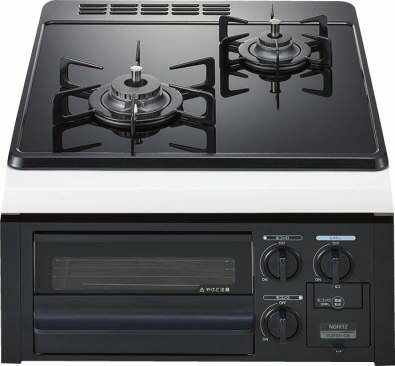 ガスコンロ ノーリツ製（NORITZ）N2G24KSPS　コンパクトタイプ　2口コンロ　ガラストップ