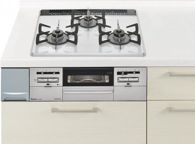 樂天商城 - ガスコンロ リンナイ製（Panasonic）JUGSW28P1W　クリアカラートップ　両面焼きワイドグリル　ホワイト