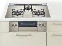 ガスコンロ ハーマン製(Panasonic)JUGSDS13WH マルチグリル 3口コンロ ガラストップ 幅75cm 親水アクアコート
