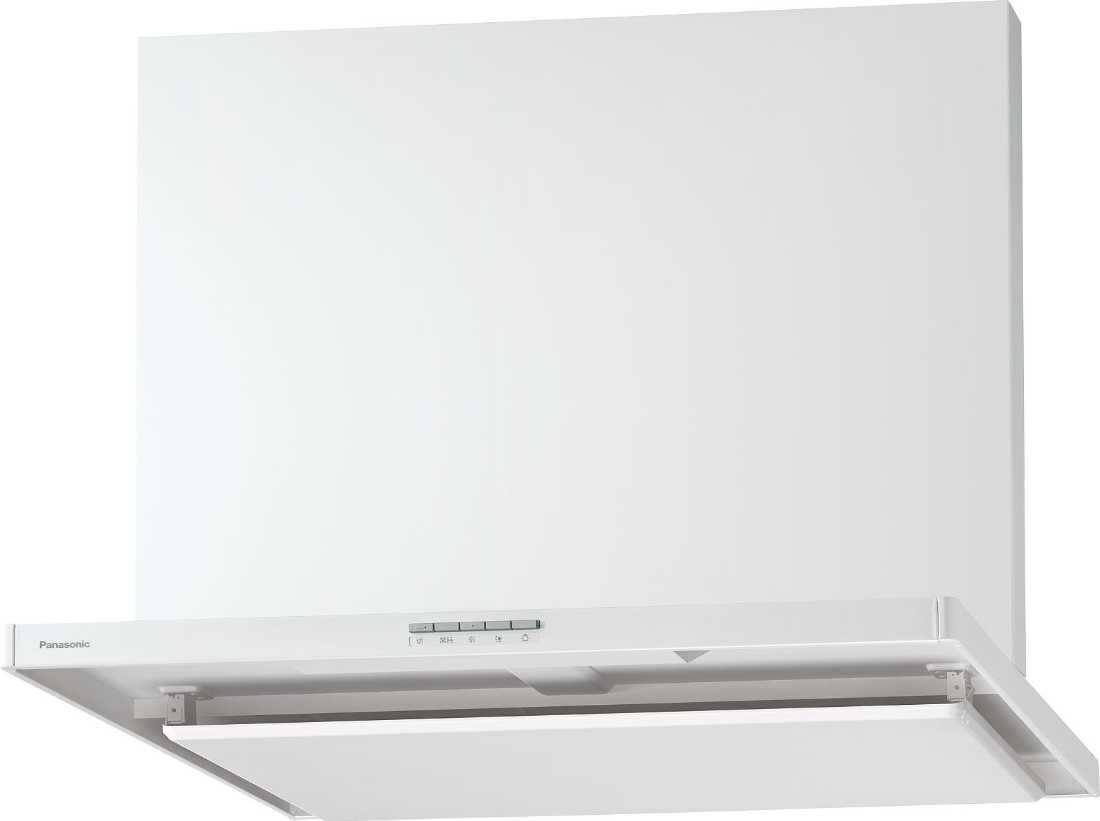 レンジフード　Panasonic　JUAW45CHZ2M(R/L)　ホワイト　間口75cm　スマートフードII　壁付けタイプ　上幕板付き(2)