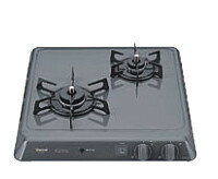 ガスコンロ　リンナイ製（TOCLAS）RD421H2SA　ブラック　ホーロートップ　2口コンロ　間口45cm　グリルレス