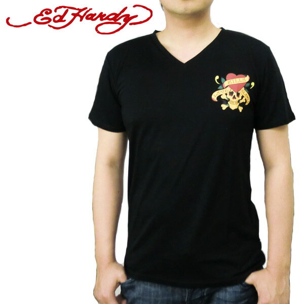 【★ポイント5倍★3月3日20：00〜3月11日01：59迄】エドハーディー Tシャツ メンズ Ed Hardy ラブキル LKS スカル ブラック M02CMV052 エド・ハーディー edhardy タトゥー